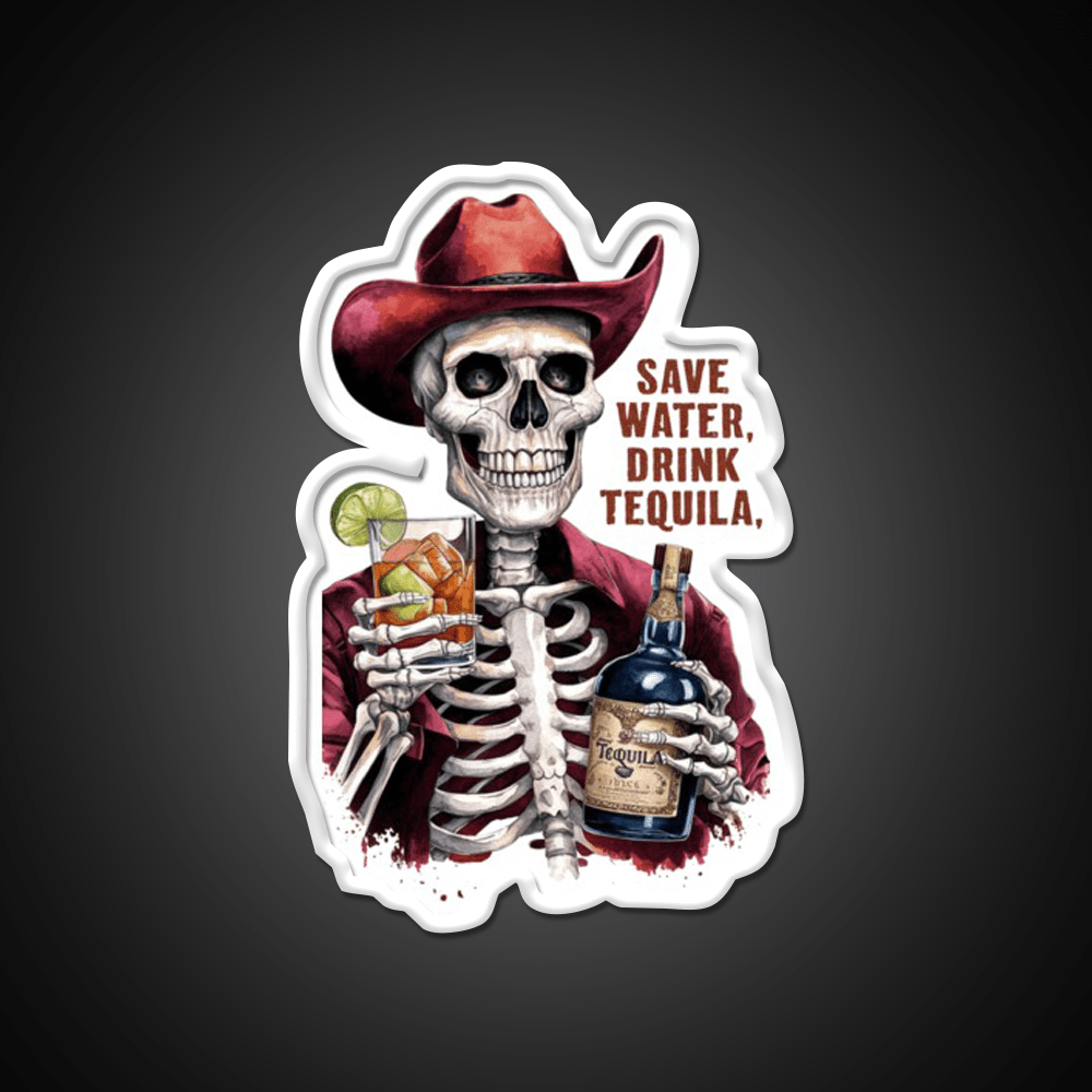 Save Water Drink Tequila Party Drink Tequila Led Neon Sign Wall Light Rgb Color - Shineneon