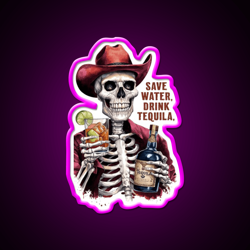 Save Water Drink Tequila Party Drink Tequila Led Neon Sign Wall Light Rgb Color - Shineneon