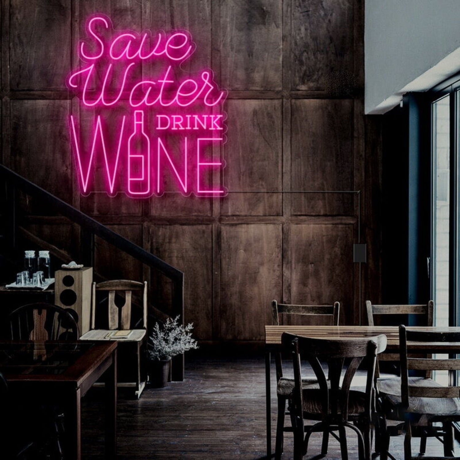Save Water Drink Wine Led Neon Sign For Fun And Social Spaces - Shineneon