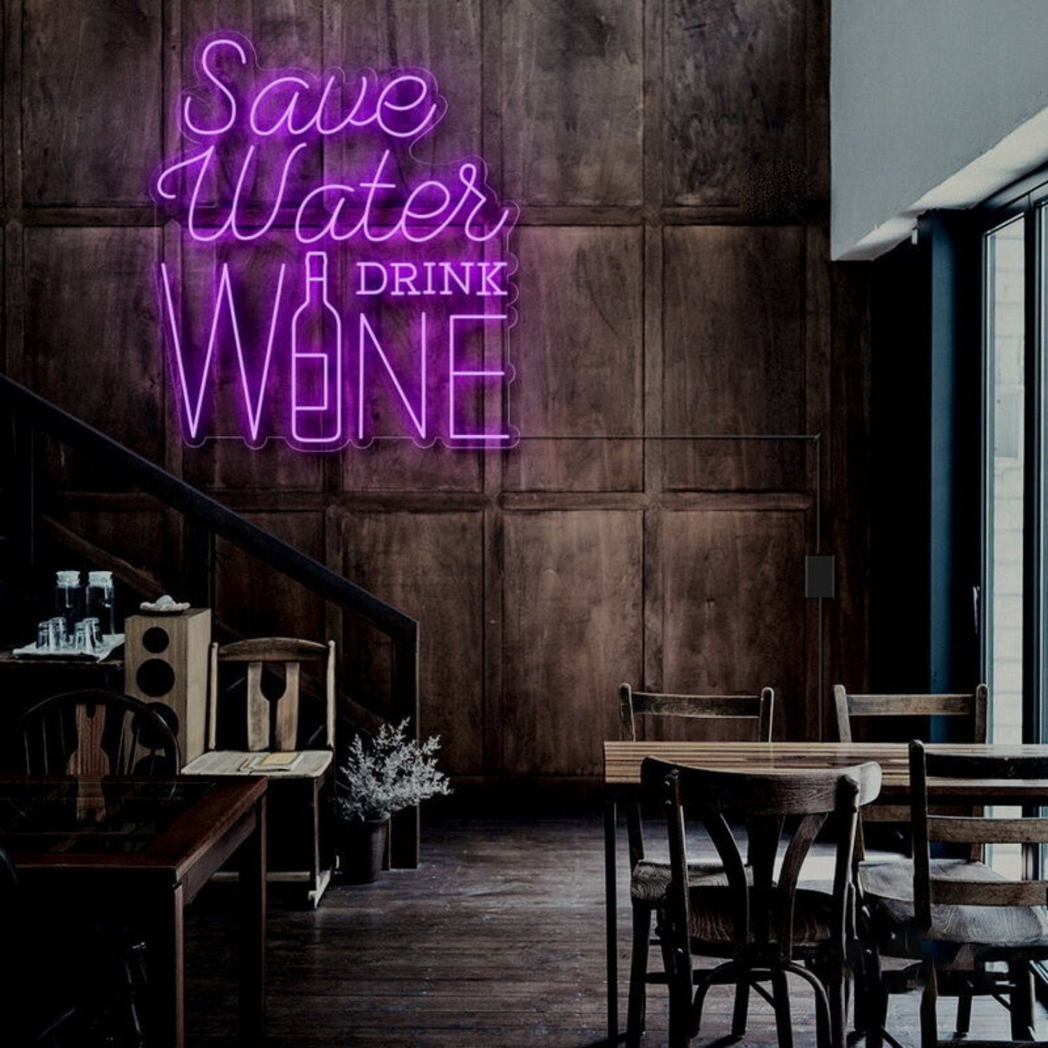 Save Water Drink Wine Led Neon Sign For Fun And Social Spaces - Shineneon