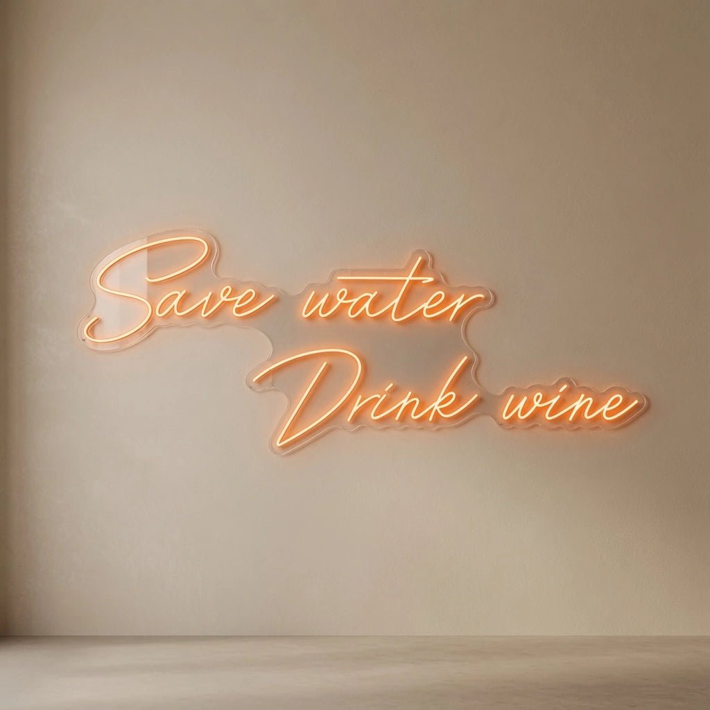 Save Water Drink Wine Wall Decor LED Neon Sign - Shineneon