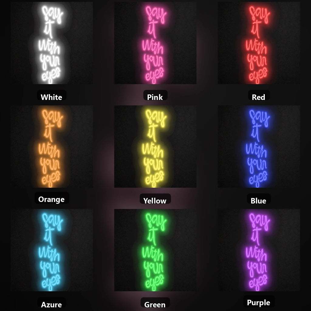 Say It LED Neon Sign Garage Man Cave Neon Sign color grid