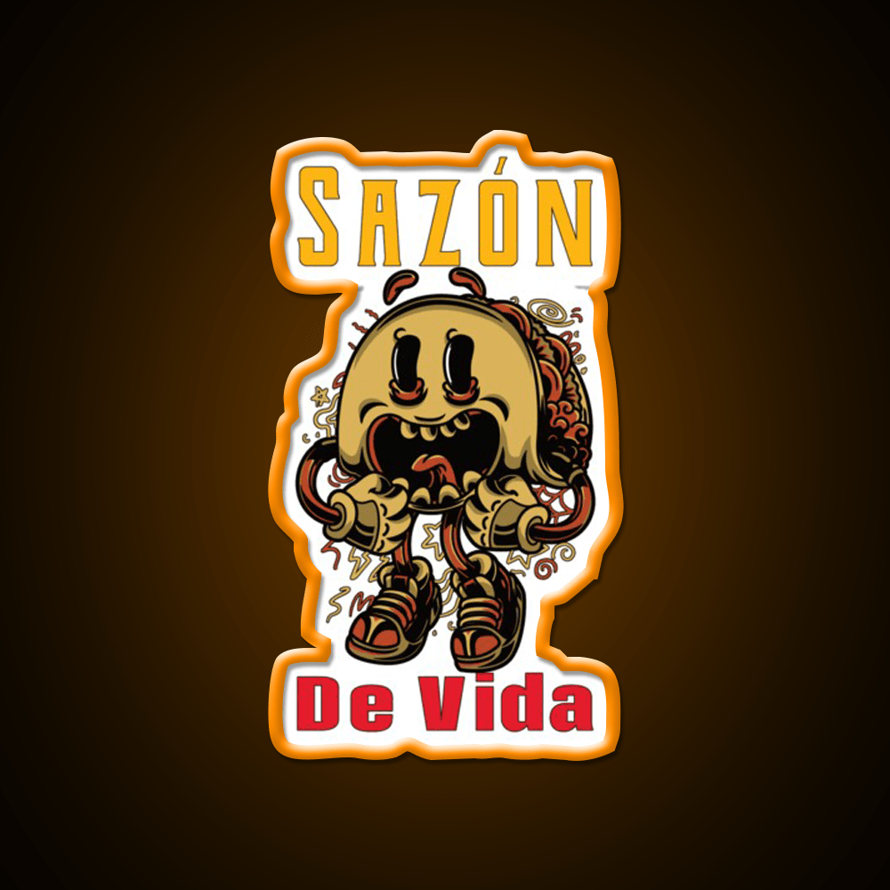 Saz贸n De Vida Taco Led Neon Sign Mexican Food Sign Rgb Color - Shineneon