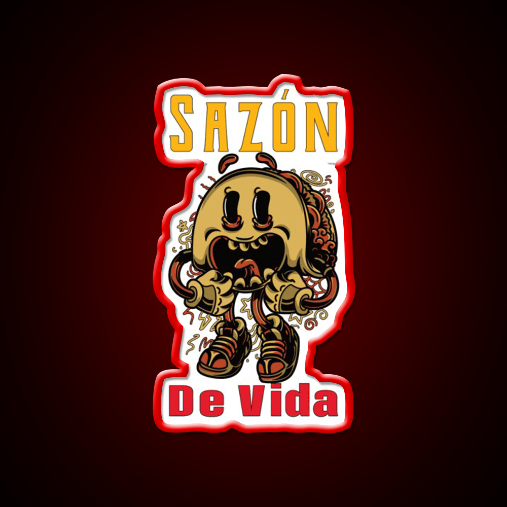 Saz贸n De Vida Taco Led Neon Sign Mexican Food Sign Rgb Color - Shineneon