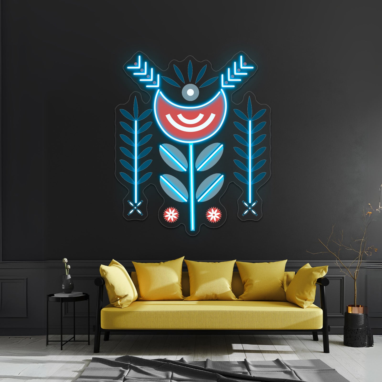 Scandinavian Folk Pattern Art Wall Artwork Neon Signs | Shineneon