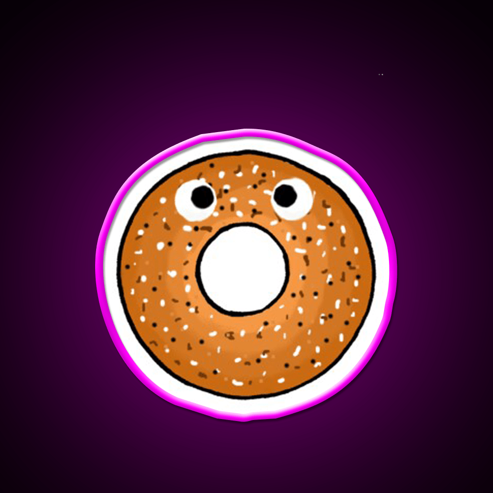 Scared Bagel Man Snack Food Led Neon Sign Rgb Color - Shineneon