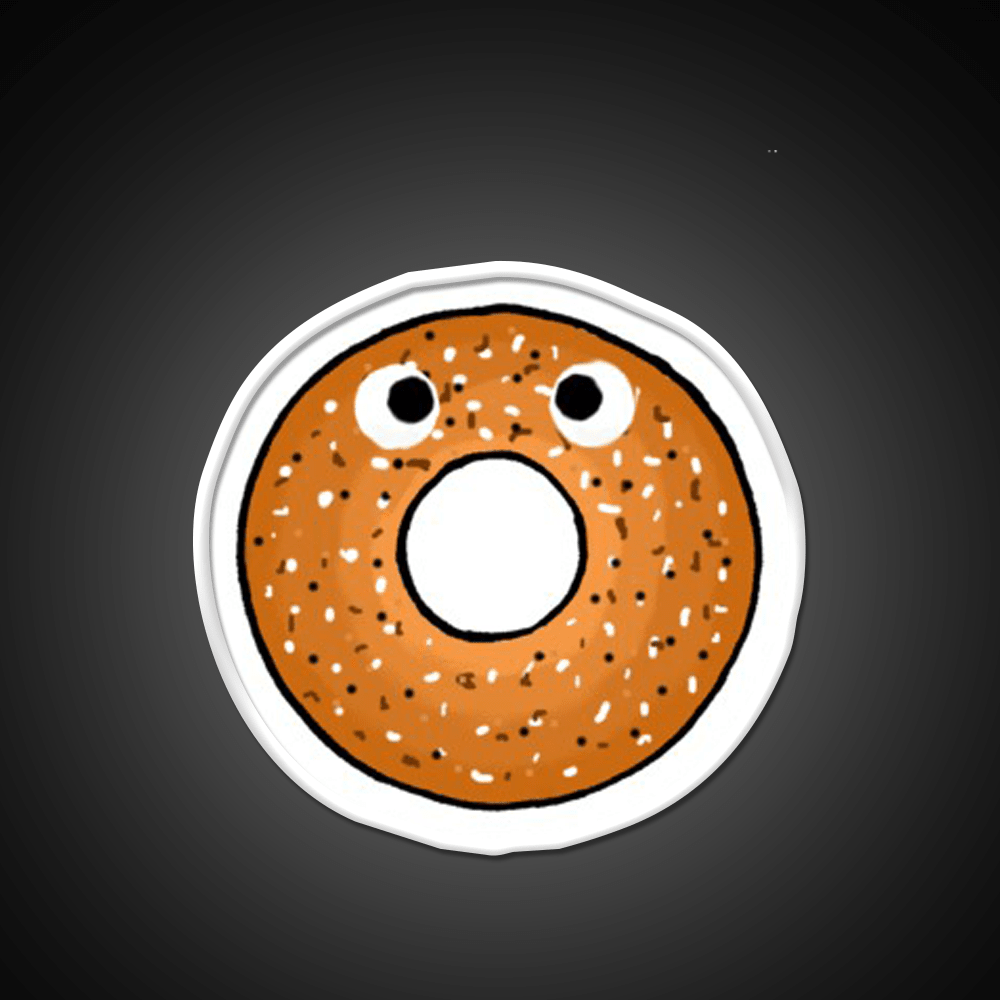 Scared Bagel Man Snack Food Led Neon Sign Rgb Color - Shineneon