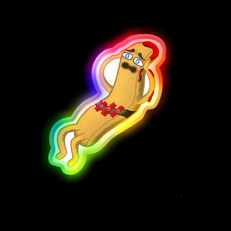 Scaredy Fry Fast Food Led Neon Sign For Burger Place Rgb Color - LED neon sign close-up detail