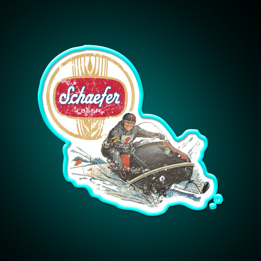 Schaefer Beer Snowmobiling Beer Bar Decor Led Neon Sign Rgb Color - Size and dimension reference
