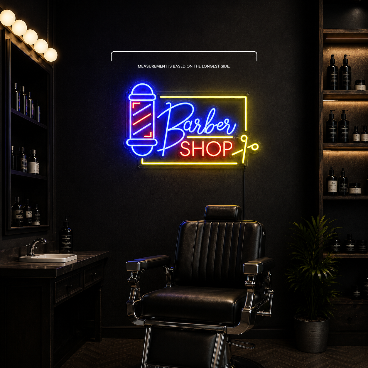Schild Barbershop Mit LED Neon Sign - 04 Size Image