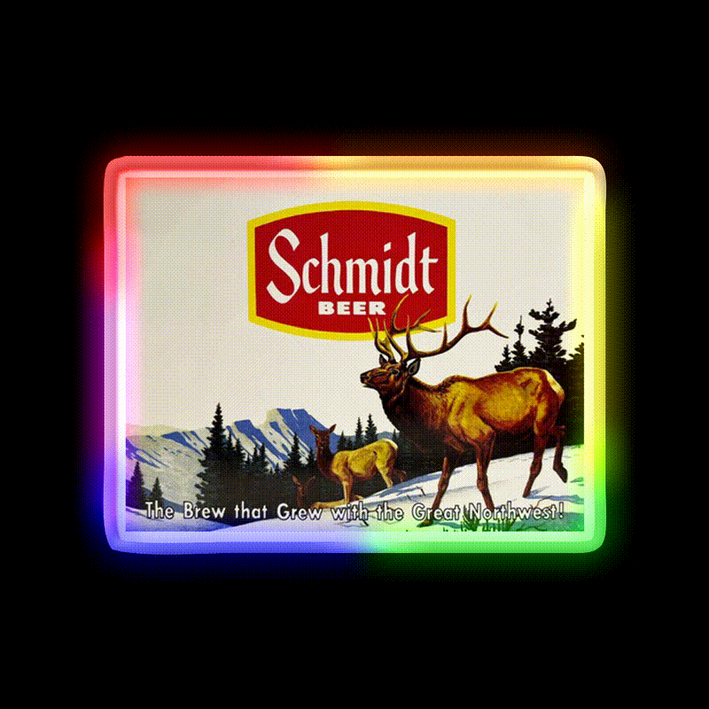 Schmidt Beer Deer Hunting Vintage Retro Beer Bar Decor Led Neon Sign Rgb Color - LED neon sign close-up detail