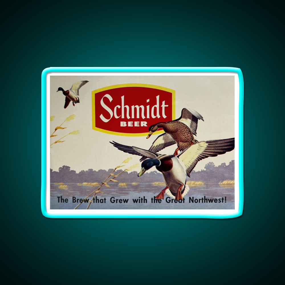 Schmidt Beer Duck Hunting Vintage Retro Beer Bar Decor Led Neon Sign Rgb Color - Size and dimension reference
