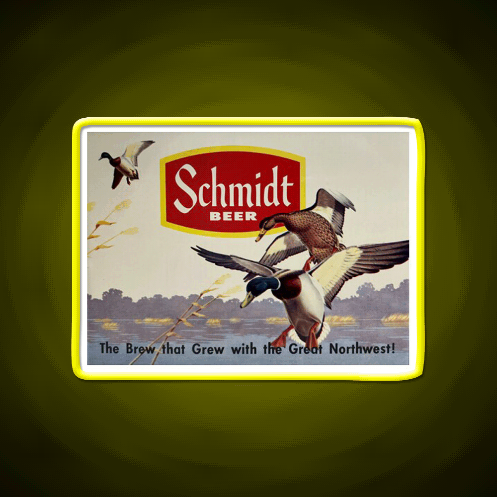 Schmidt Beer Duck Hunting Vintage Retro Beer Bar Decor Led Neon Sign Rgb Color - Custom LED neon sign front view