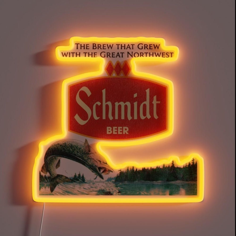 Schmidt Beer Retro Defunct Nature Scene Rgb Led Neon Sign - Shineneon