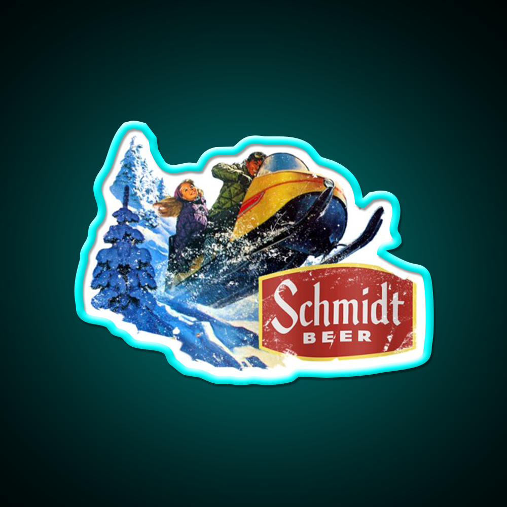 Schmidt Beer Snowmobile Beer Bar Decor Led Neon Sign Rgb Color - Size and dimension reference