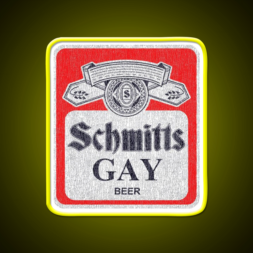 Schmitts Gay Beer Bar Decor Led Neon Sign Rgb Color - Custom LED neon sign front view