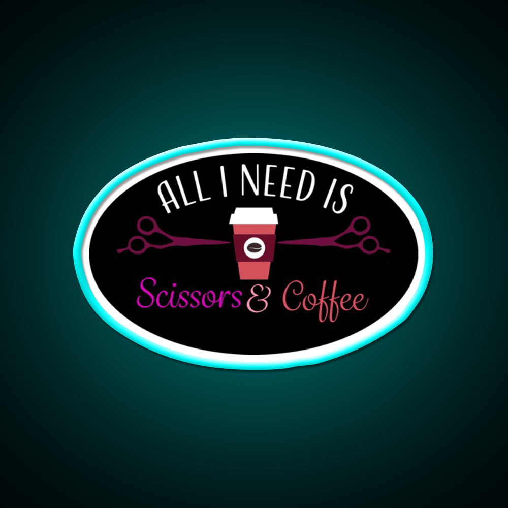 Scissors And Coffee Nail Salon Led Neon Sign Rgb Color - Shineneon