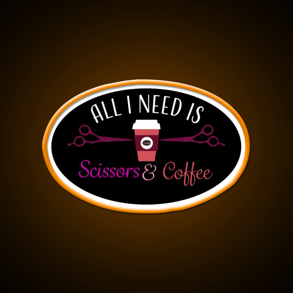 Scissors And Coffee Nail Salon Led Neon Sign Rgb Color - Shineneon