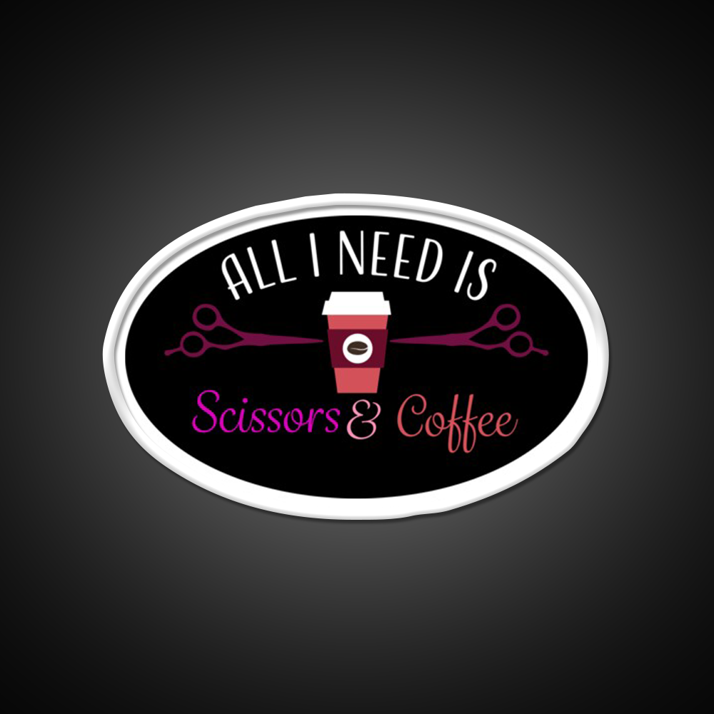 Scissors And Coffee Nail Salon Led Neon Sign Rgb Color