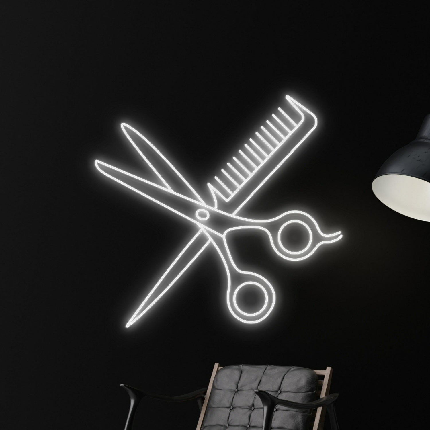 Scissors And Comb Neon Led Sign Welcome Spa Logo Led Neon Light | Shineneon