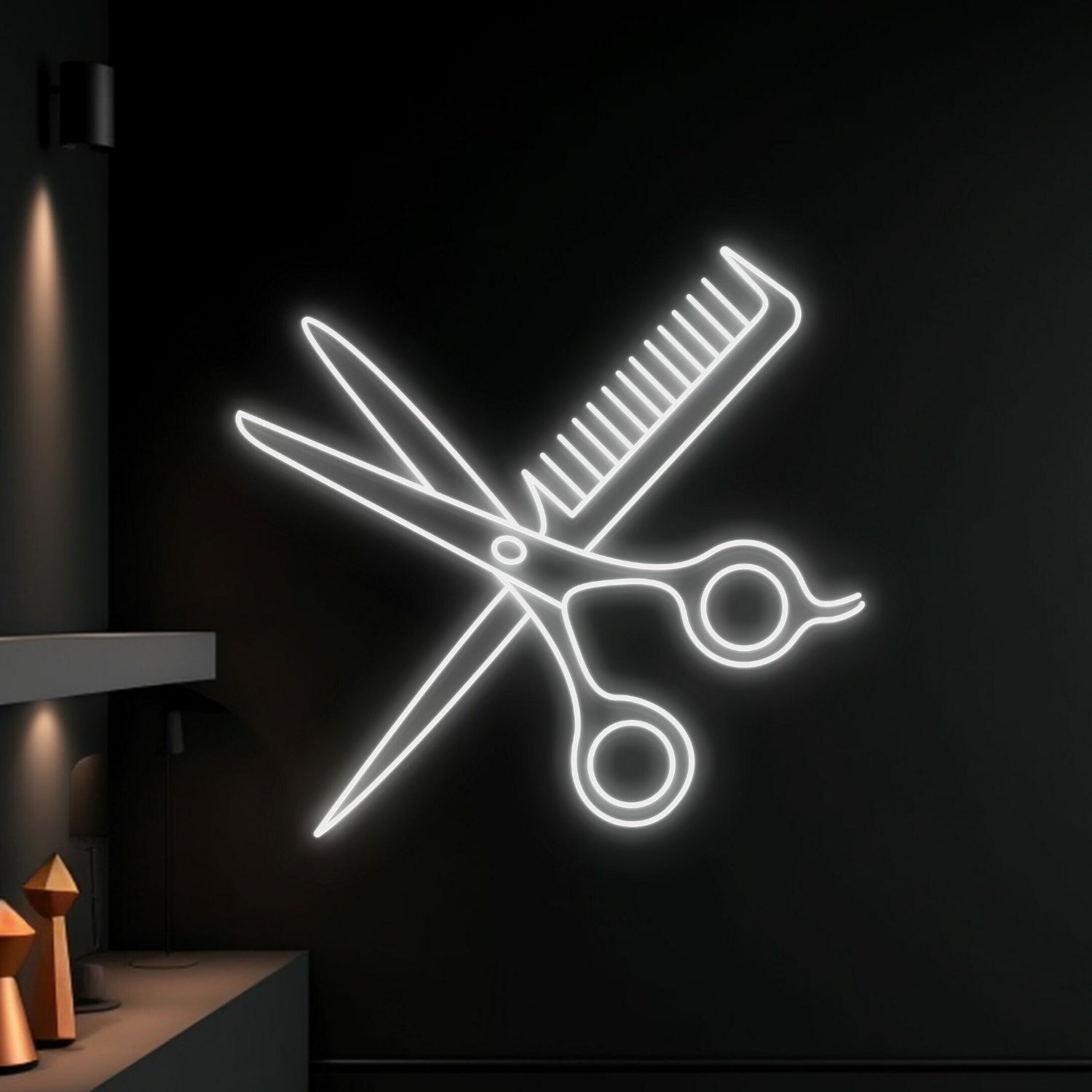 Scissors And Comb Neon Led Sign Welcome Spa Logo Led Neon Light | Shineneon