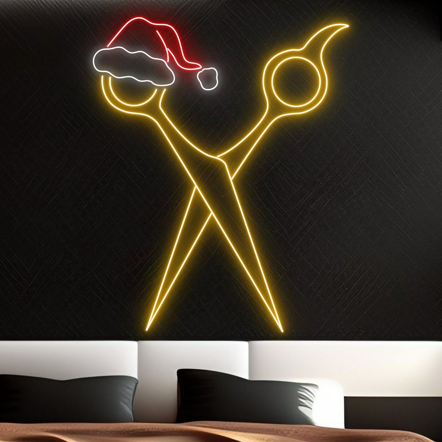 Scissors Comb Neon Led Sign Welcome Salon Logo Decor | Shineneon