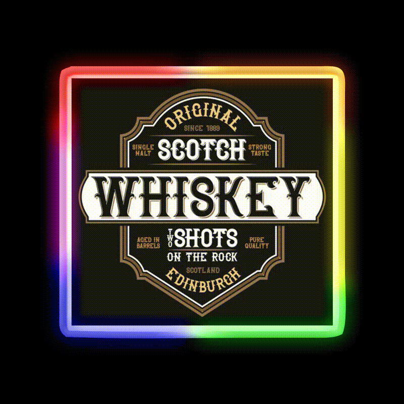 Scotch Whiskey From Edinburgh Scotland Whiskey Drink Bar Led Neon Sign Rgb Color