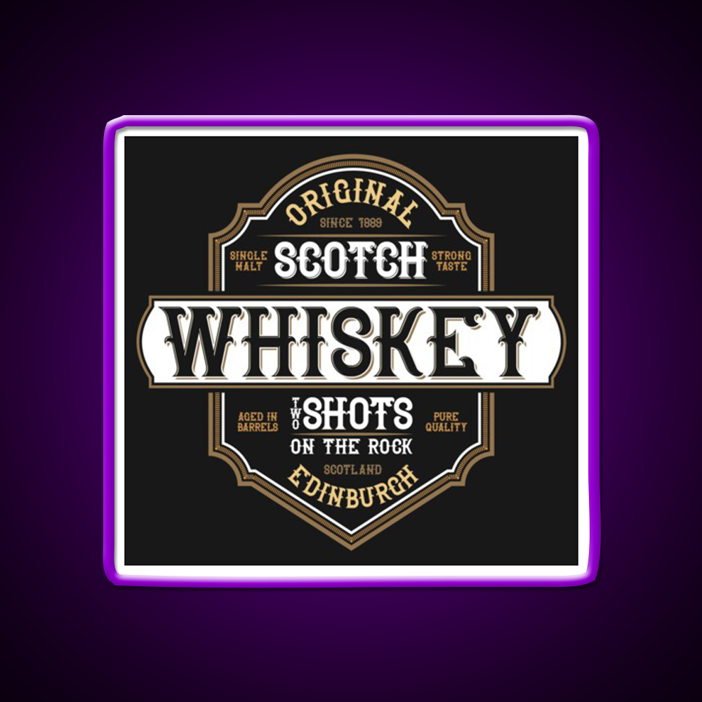 Scotch Whiskey From Edinburgh Scotland Whiskey Drink Bar Led Neon Sign Rgb Color