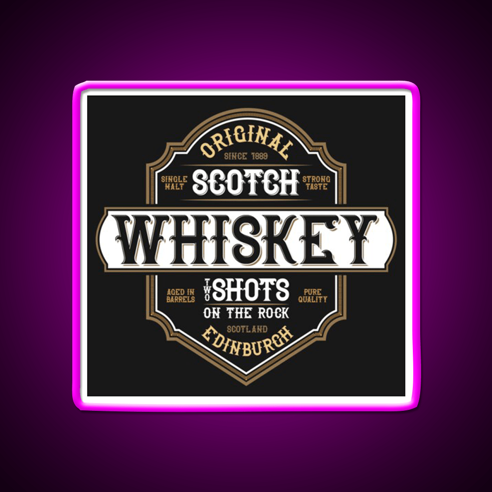Scotch Whiskey From Edinburgh Scotland Whiskey Drink Bar Led Neon Sign Rgb Color - Shineneon