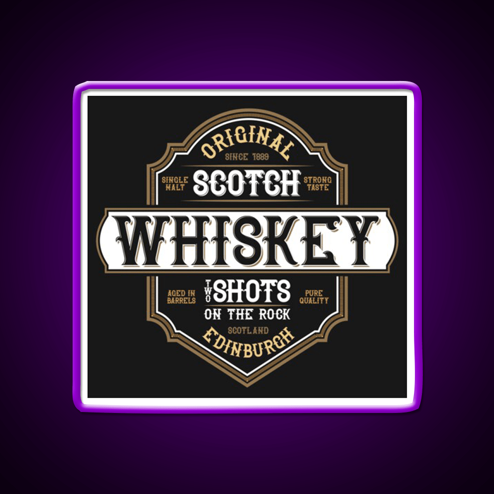 Scotch Whiskey From Edinburgh Scotland Whiskey Drink Bar Led Neon Sign Rgb Color - Shineneon