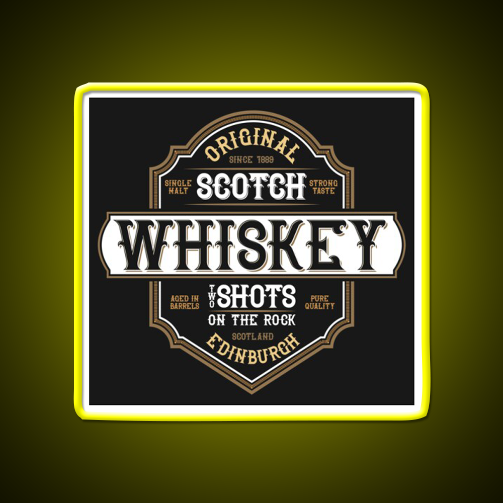 Scotch Whiskey From Edinburgh Scotland Whiskey Drink Bar Led Neon Sign Rgb Color