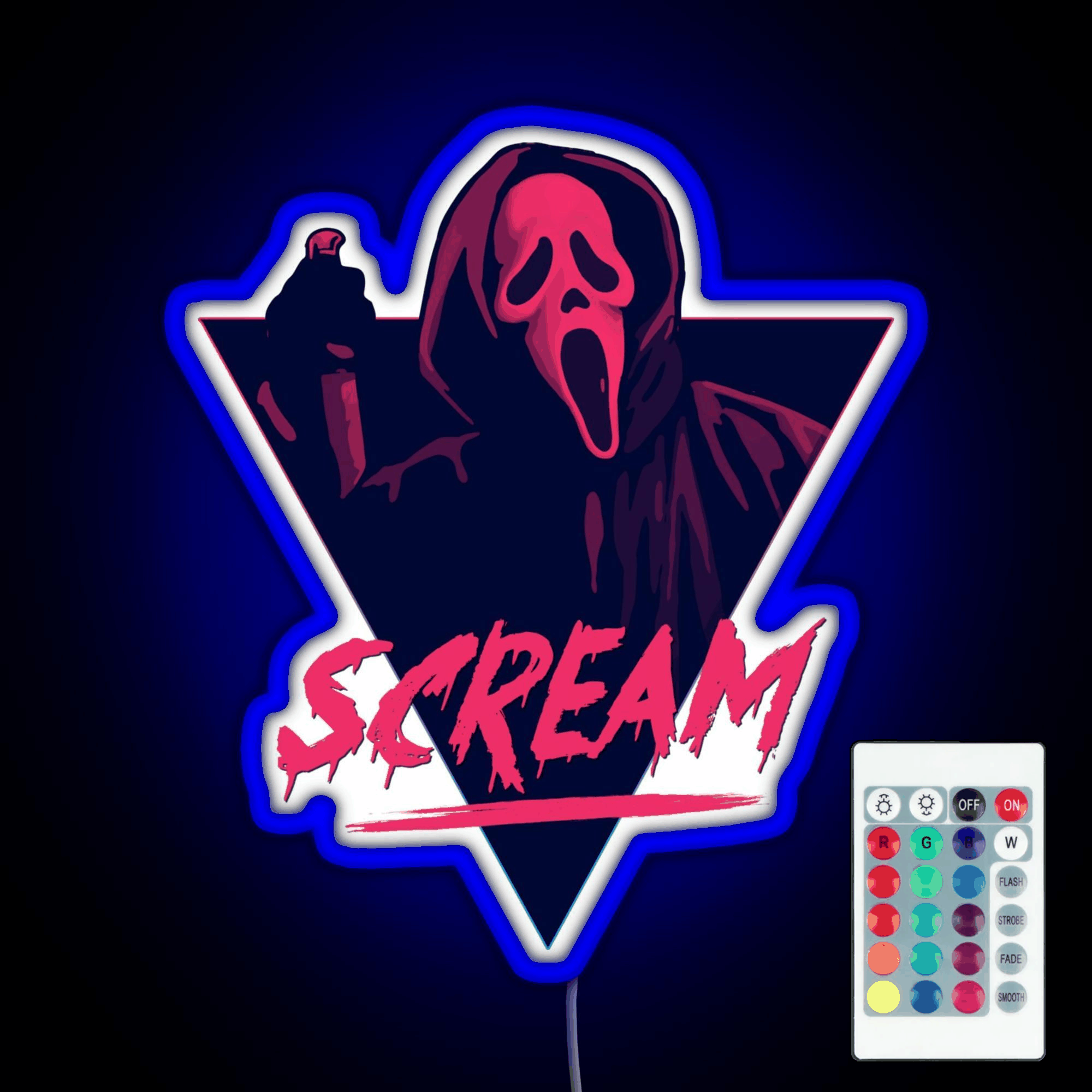 Scream Movie 80s Design Rgb Led Neon Sign Pop Wall Art