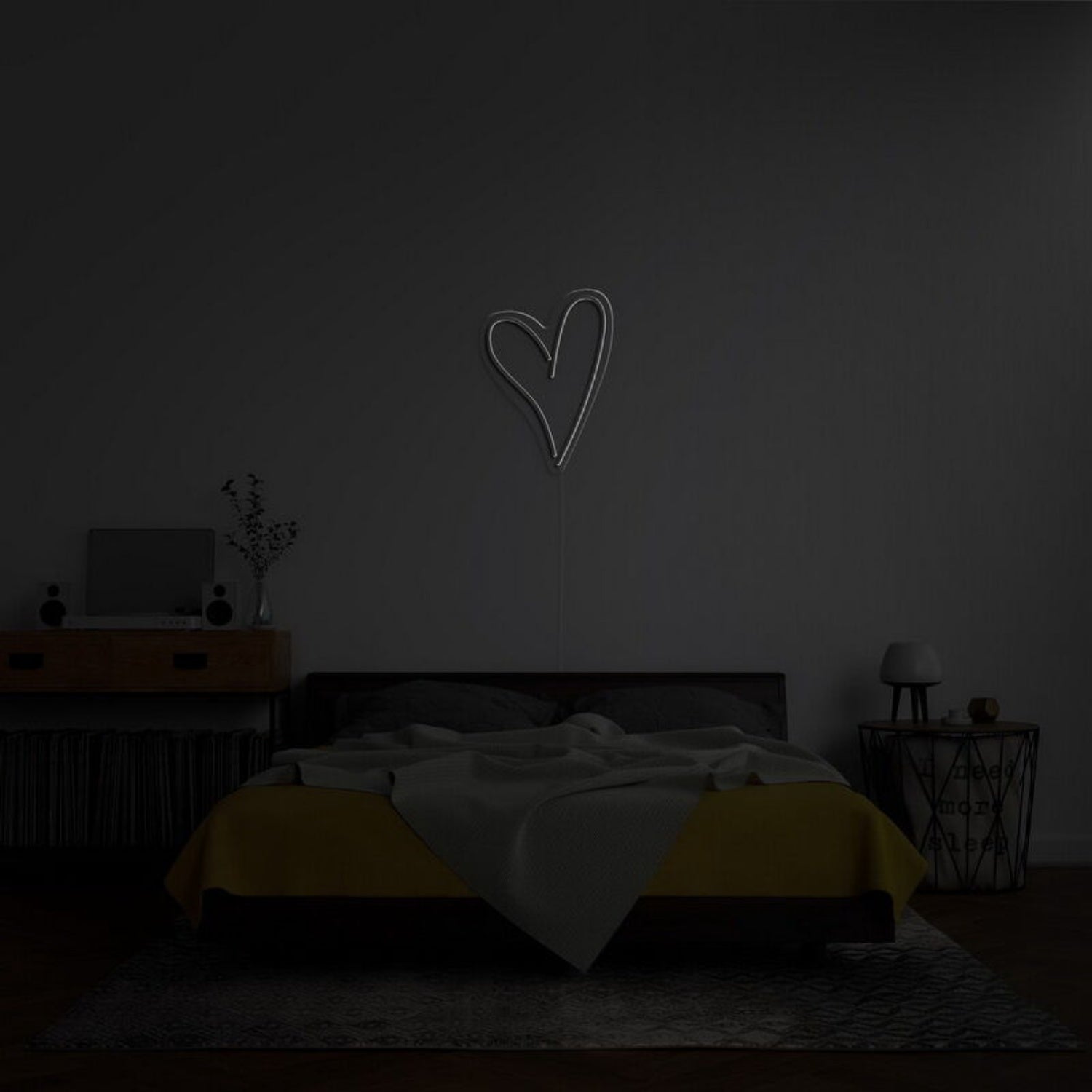 Script Heart Neon Sign For Romantic And Loving Spaces | Shineneon