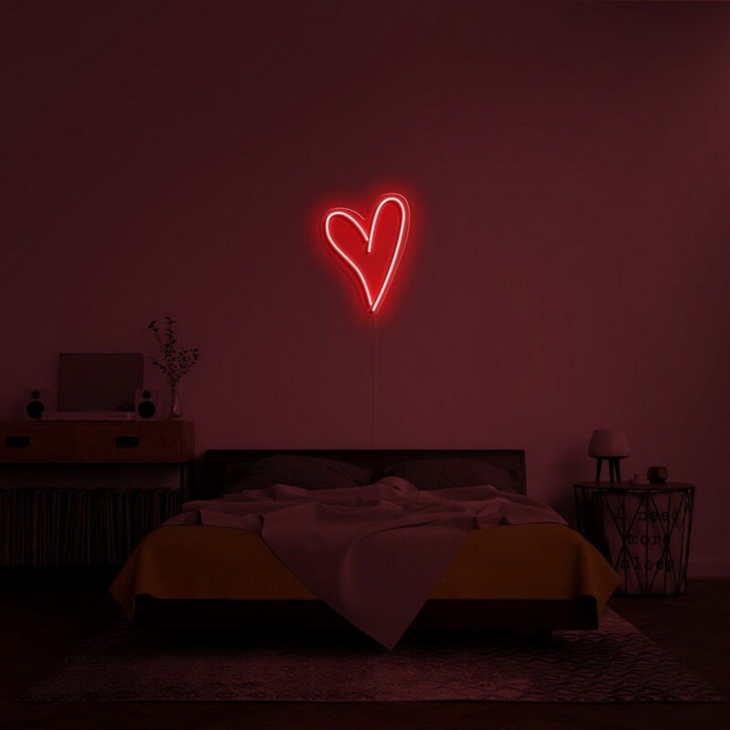 Script Heart Neon Sign For Romantic And Loving Spaces | Shineneon