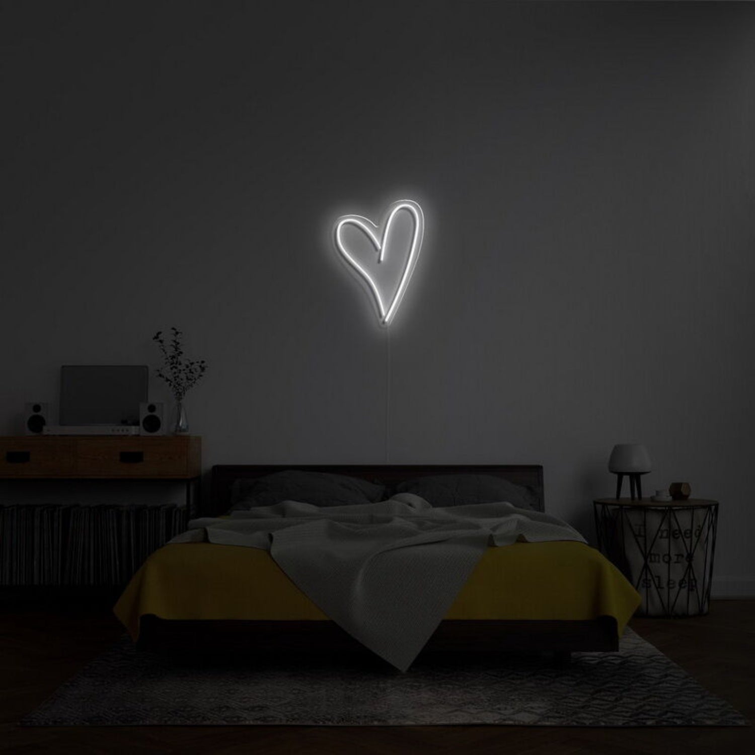 Script Heart Neon Sign For Romantic And Loving Spaces | Shineneon
