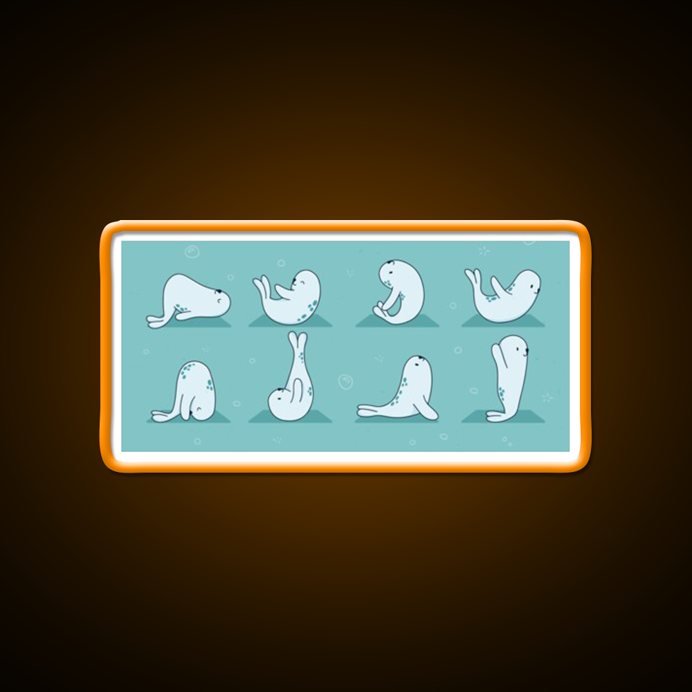 Seal Yoga Led Neon Sign For Wellness Space Rgb Color