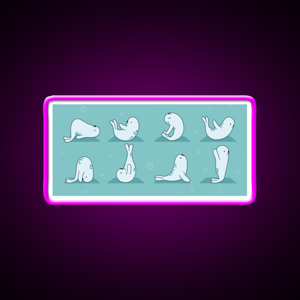 Seal Yoga Led Neon Sign For Wellness Space Rgb Color