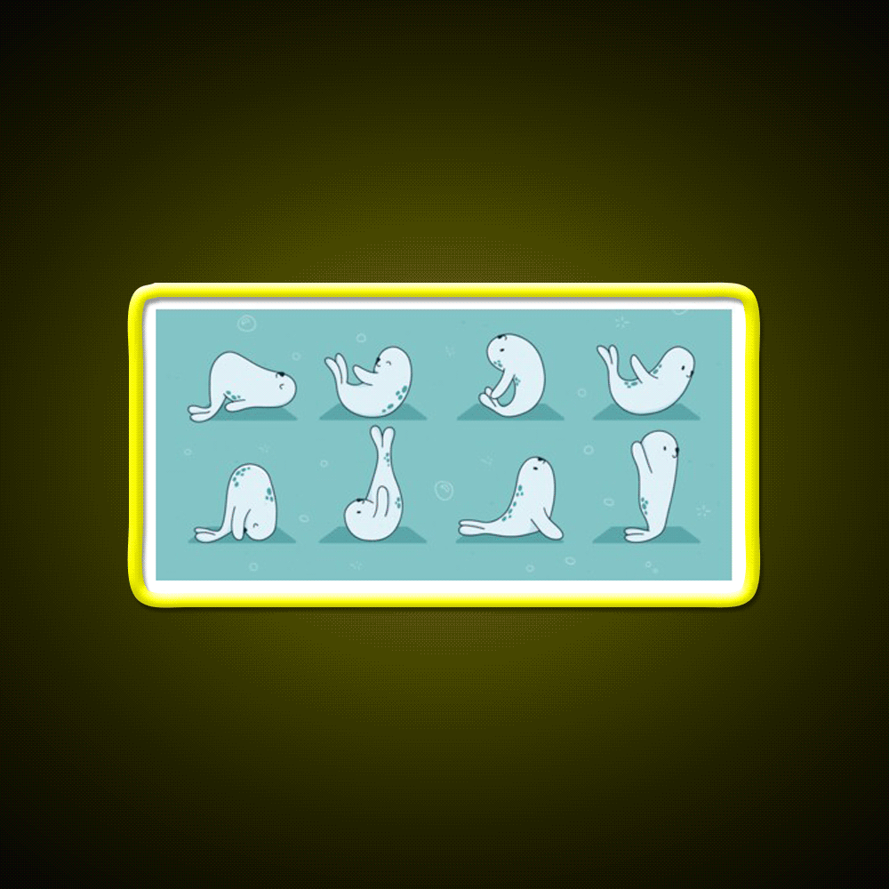 Seal Yoga Led Neon Sign For Wellness Space Rgb Color