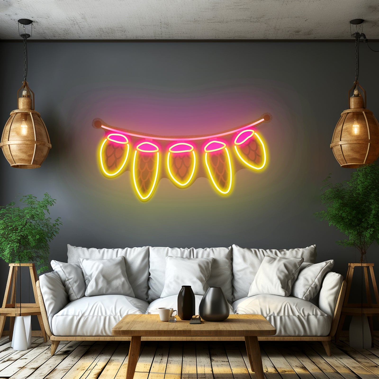 Seed Cones String Christmas Custom Led Lights Artwork For Sale - Shineneon