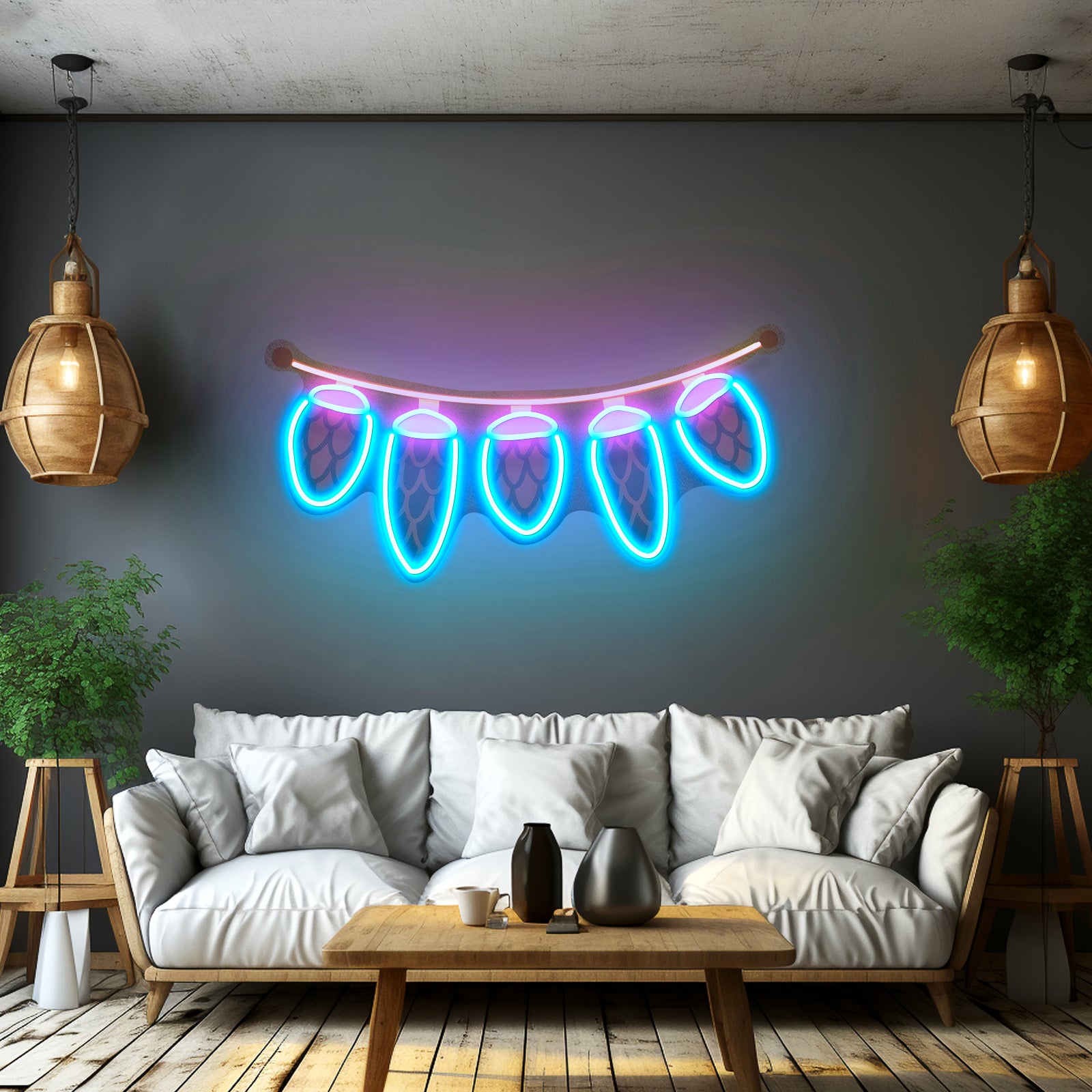 Seed Cones String Christmas Custom Led Lights Artwork For Sale