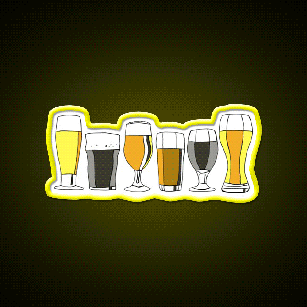 Selection Of Beers Beer Bar Decor Led Neon Sign Rgb Color - Custom LED neon sign front view