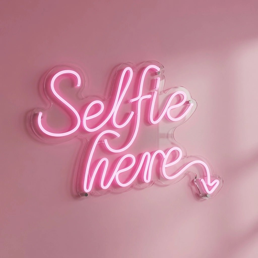 Selfie Here LED Neon Sign Wall Neon Sign - Shineneon