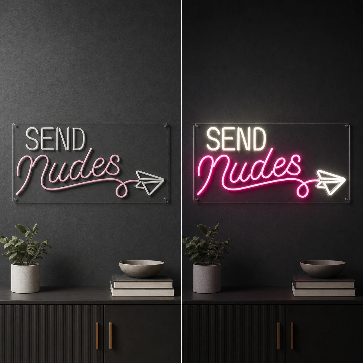 Send Guides LED Neon Sign Garage Man Cave Neon Sign day and night comparison
