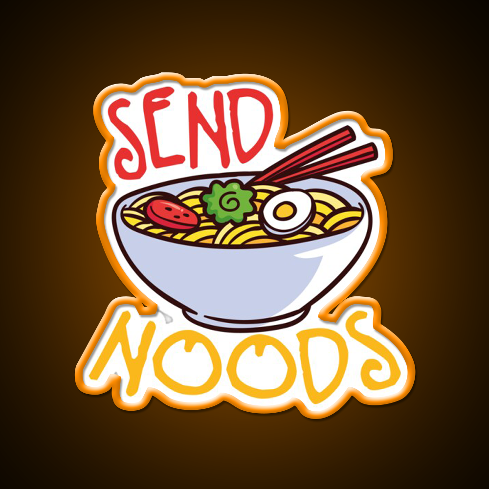Send Noods Cool Funny Gift Led Neon Sign Chinese Food Wall Art Rgb Color