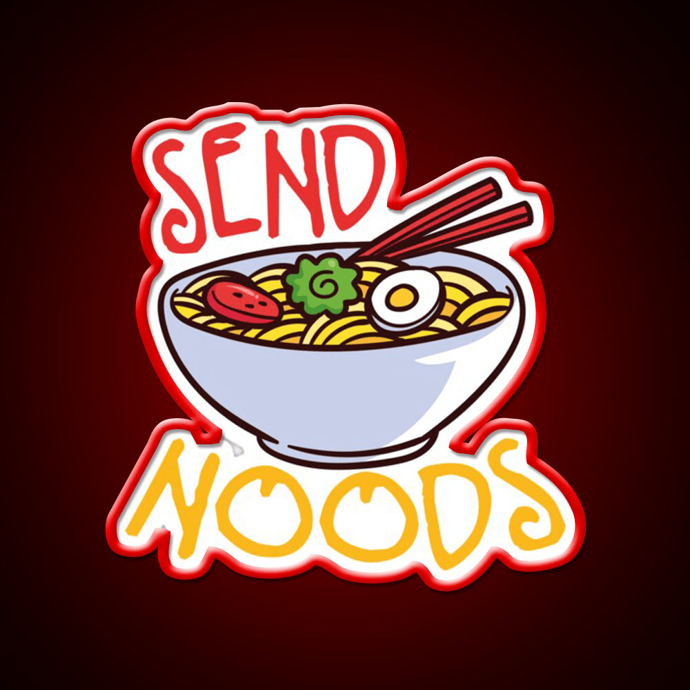 Send Noods Cool Funny Gift Led Neon Sign Chinese Food Wall Art Rgb Color - Shineneon