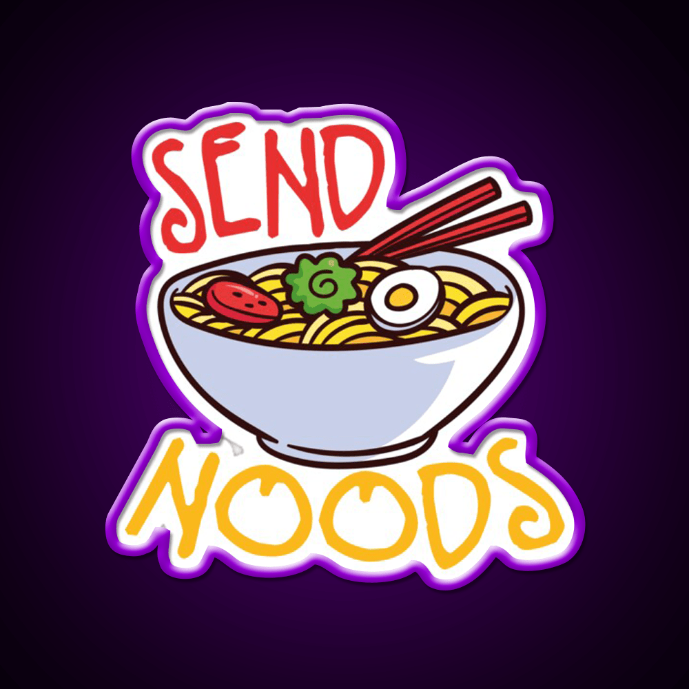 Send Noods Cool Funny Gift Led Neon Sign Chinese Food Wall Art Rgb Color - Shineneon
