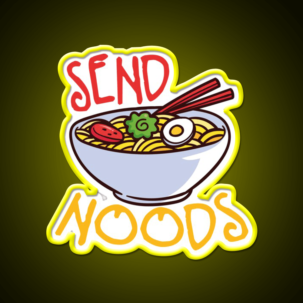Send Noods Cool Funny Gift Led Neon Sign Chinese Food Wall Art Rgb Color - Shineneon