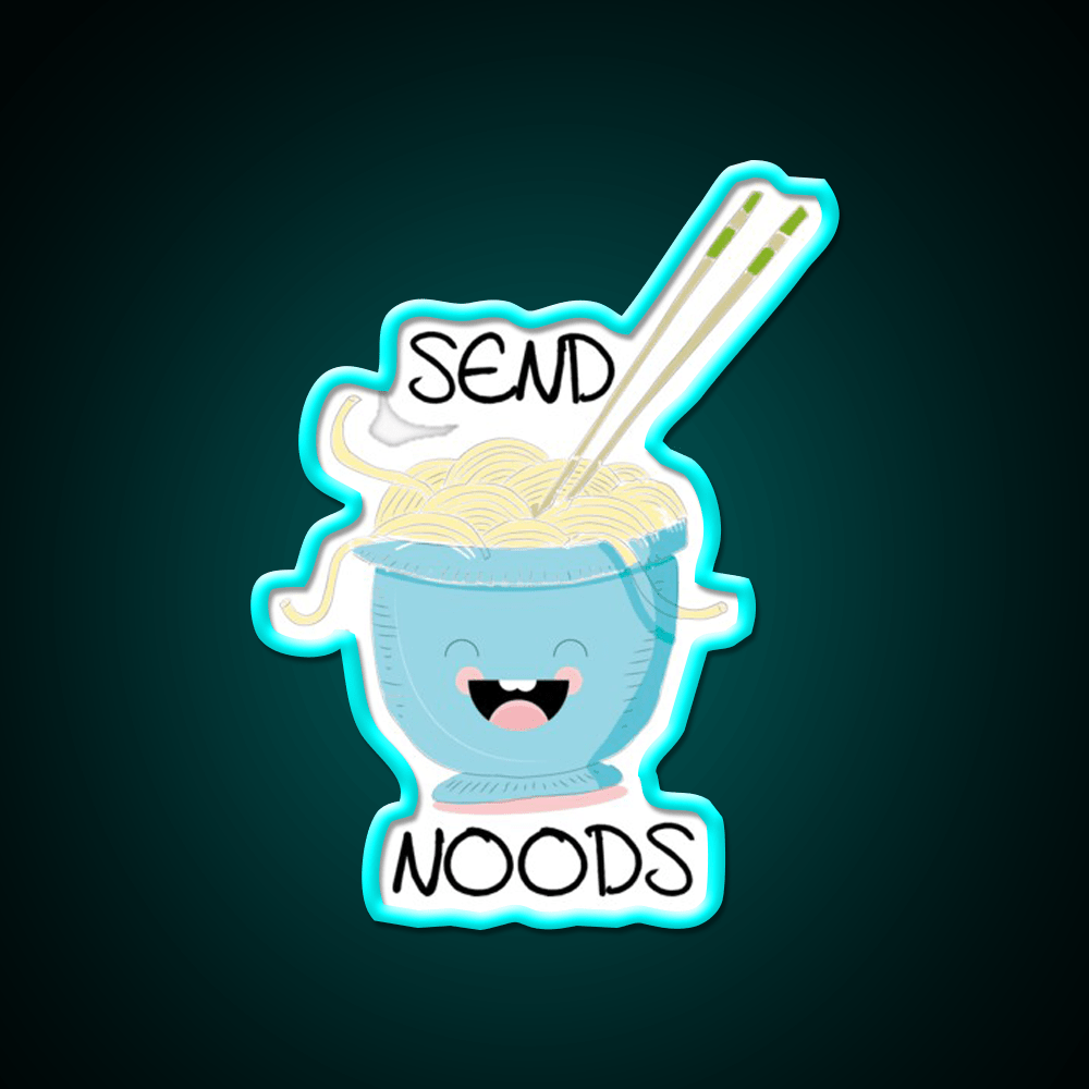 Send Noods Cool Funny Gift Led Neon Sign Chinese Food Wall Decor Rgb Color - Shineneon