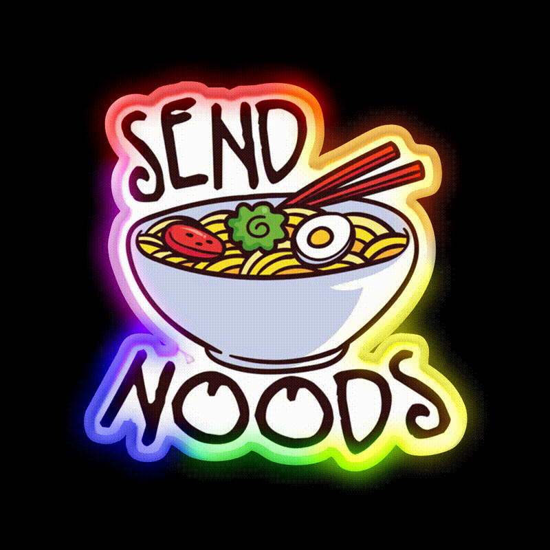 Send Noods Cool Funny Gift Led Neon Sign Chinese Food Wall Neon Sign Rgb Color