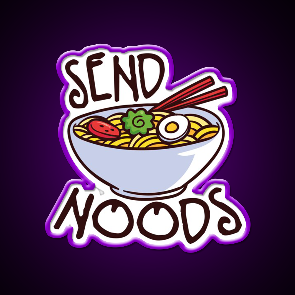 Send Noods Cool Funny Gift Led Neon Sign Chinese Food Wall Neon Sign Rgb Color